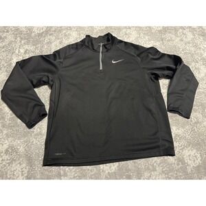 Nike Therma Fit Black Quarter Zip Long Sleeve Athletic Pullover Men's XL CSVC